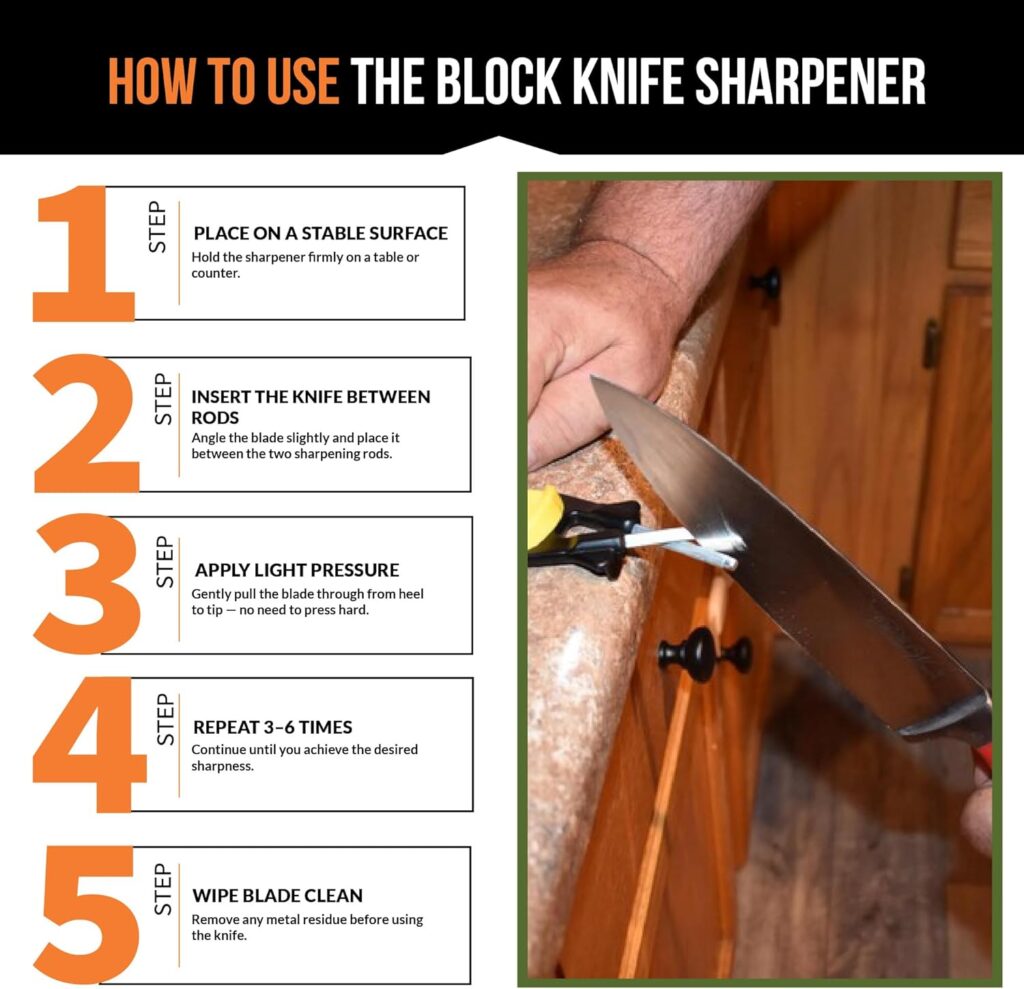 Honing steels for knives - Stay sharp Block Knife Sharpener