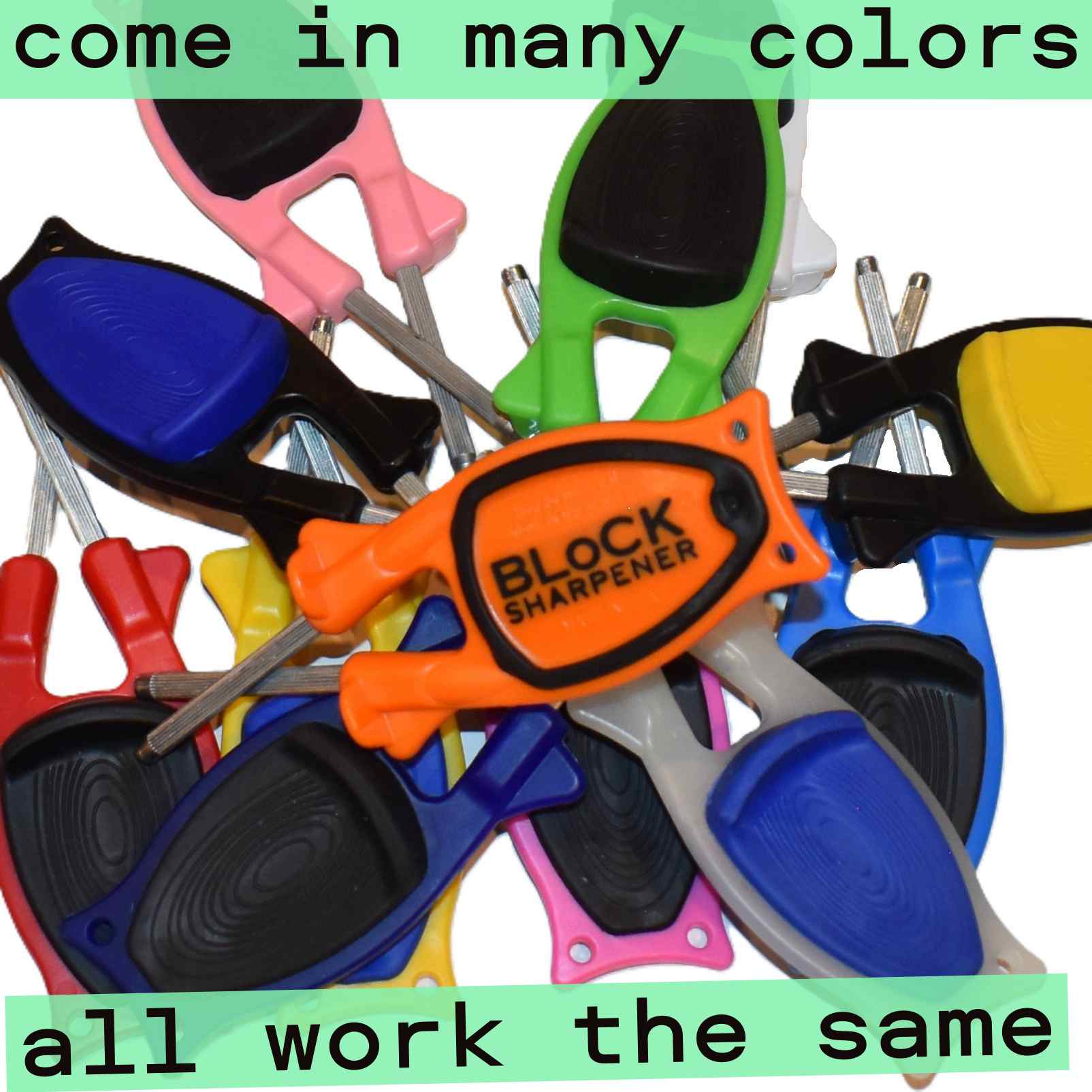 Block sharpeners in many colors, makes best gift ideas for chefs