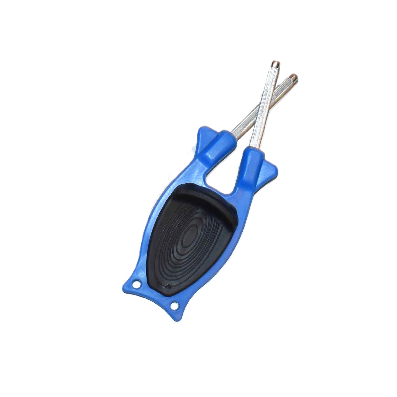 Blue Block Knife Sharpener with ergonomic grip and tungsten rods