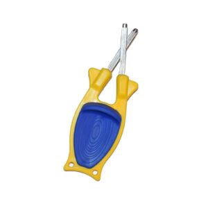 New patent Yellow / Blue grip Block knife sharpener.