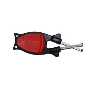 Original Black Block Knife Sharpener with non-slip red grip handle - pocketknife sharpener