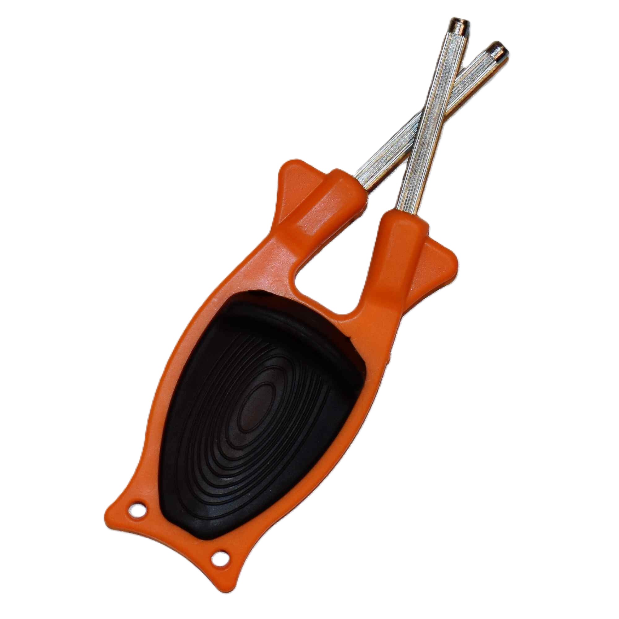 Hunters orange Block Sharpener with black non-slip grip handle - best hunting knife sharpener