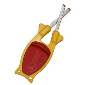 Yellow Block Sport Sharpener with red non-slip grip - best manual knife sharpener