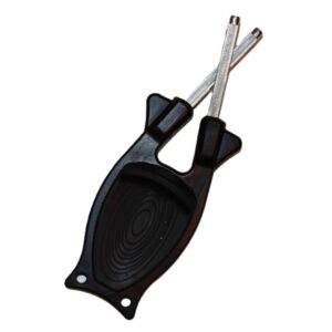 All-Black Block Knife Sharpener with patented flex-handle D2 steel honing rods - black knife sharpener