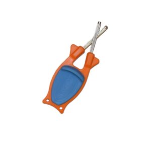 Orange Block Sharpener with non-slip black grip handle - best hunting knife sharpener for deer skinning