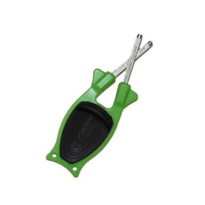 USA-made green and black manual Block Knife Sharpener with flexible steel rods for outdoor hunting knives and pocketknives.