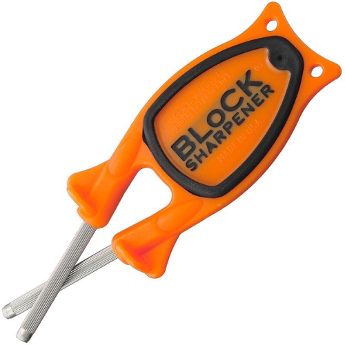 Orange Knife Sharpener With Black non-Slip Grip
