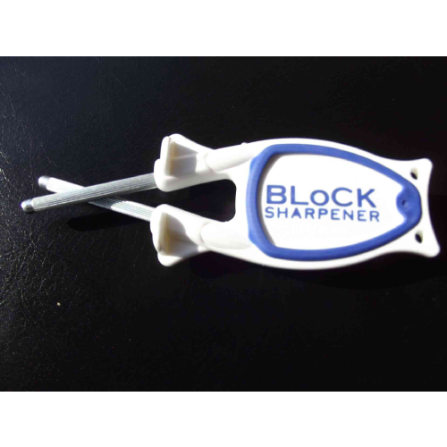 White Kitchen knife Sharpener for sale with Blue nonslip grip