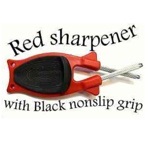 Red Knife Sharpener with Black grip