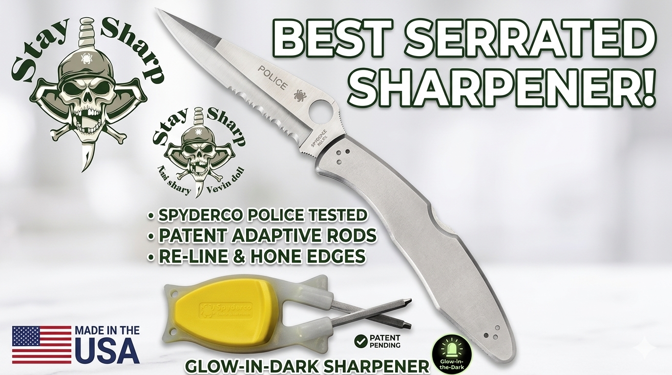 Outdoorsman knife sharpener with a Spyder co knife