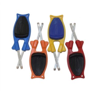 Original Block Handheld Knife Sharpener 4-Pack Bundle in Blue, Orange, Yellow, and Red on a solid white background.
