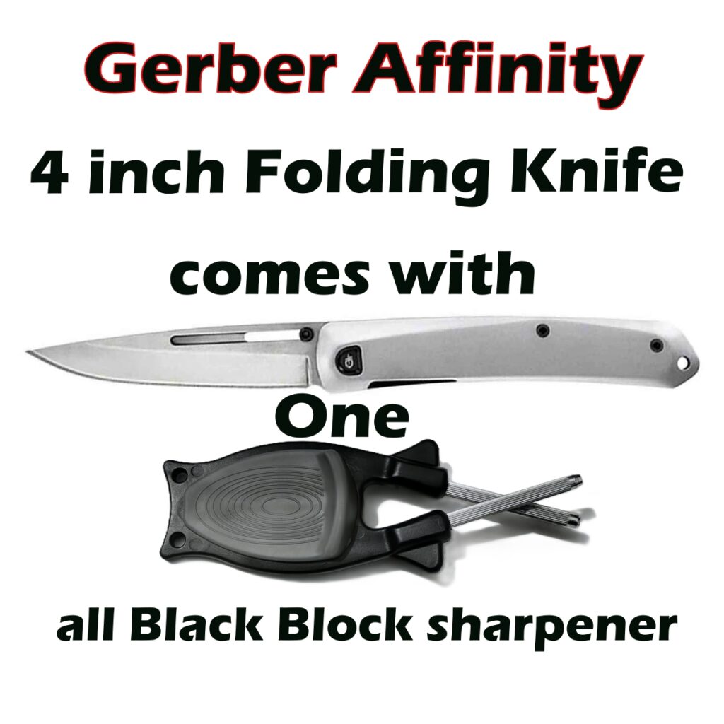 Gerber Affinity 4-inch Folding Knife - Stay sharp Block Knife Sharpener
