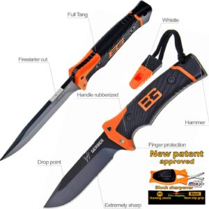 Gerber Bear Grylls- Pro full tang-with an Orange Block sharpener.
