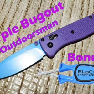 Benchmade knife with a Block sharpener.