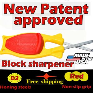 Block Sharpener professional honing steel rod for kitchen knife edge maintenance.
