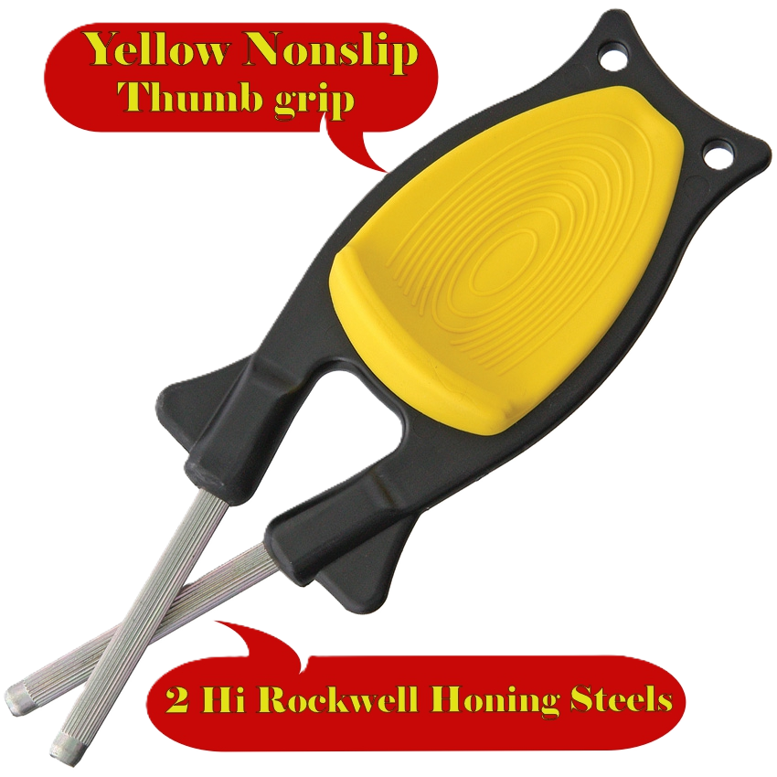 Professional-chef-knife-sharpener-block-black-yellow nonslip grip
