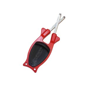 Red with Black grip portable knife sharpener made by Paul Block