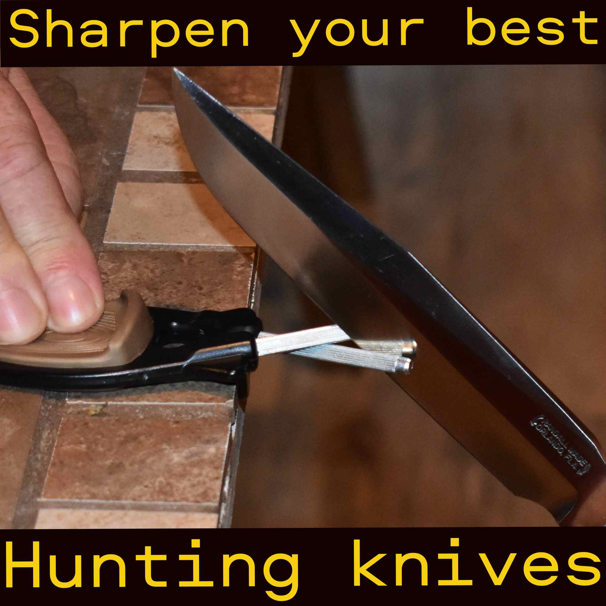 How to use a Block knife sharpener on a hunting blade