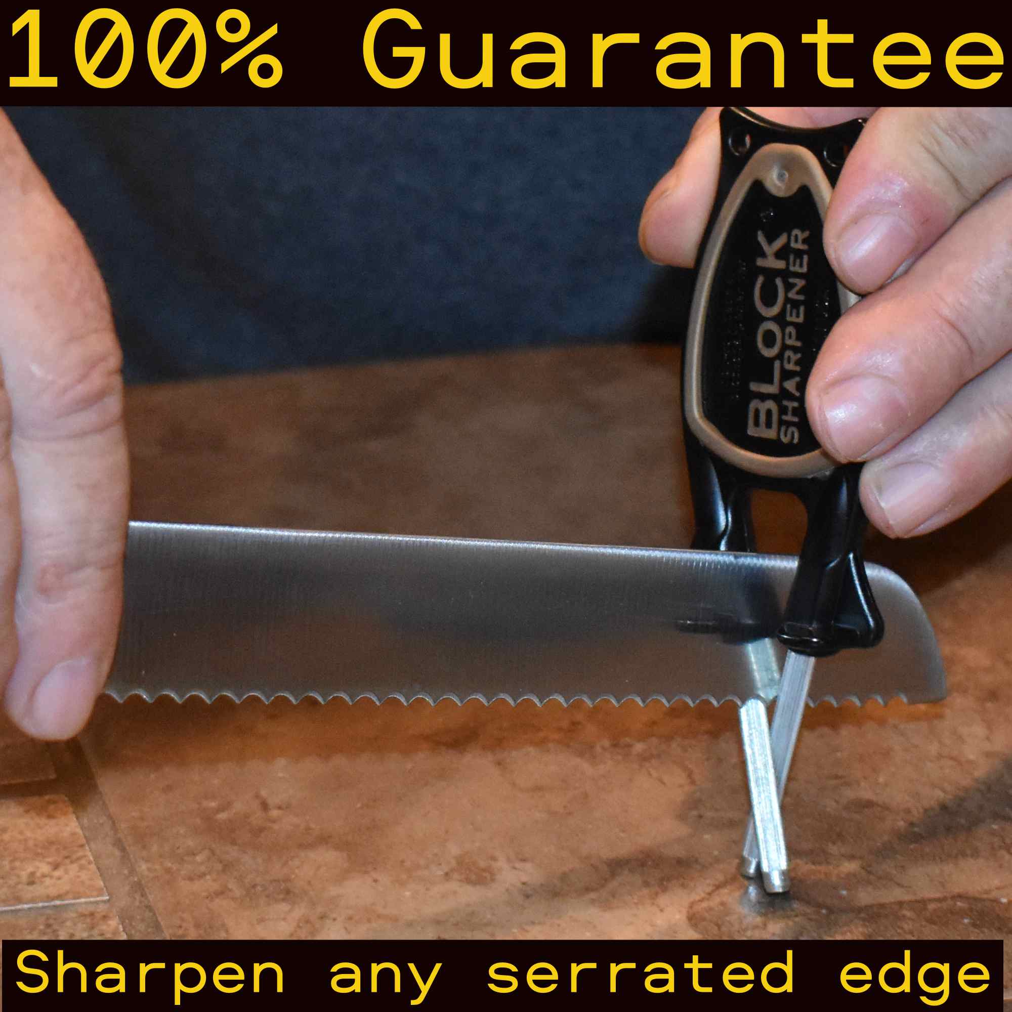Handheld manual knife sharpener pins for serrated and kitchen knives
