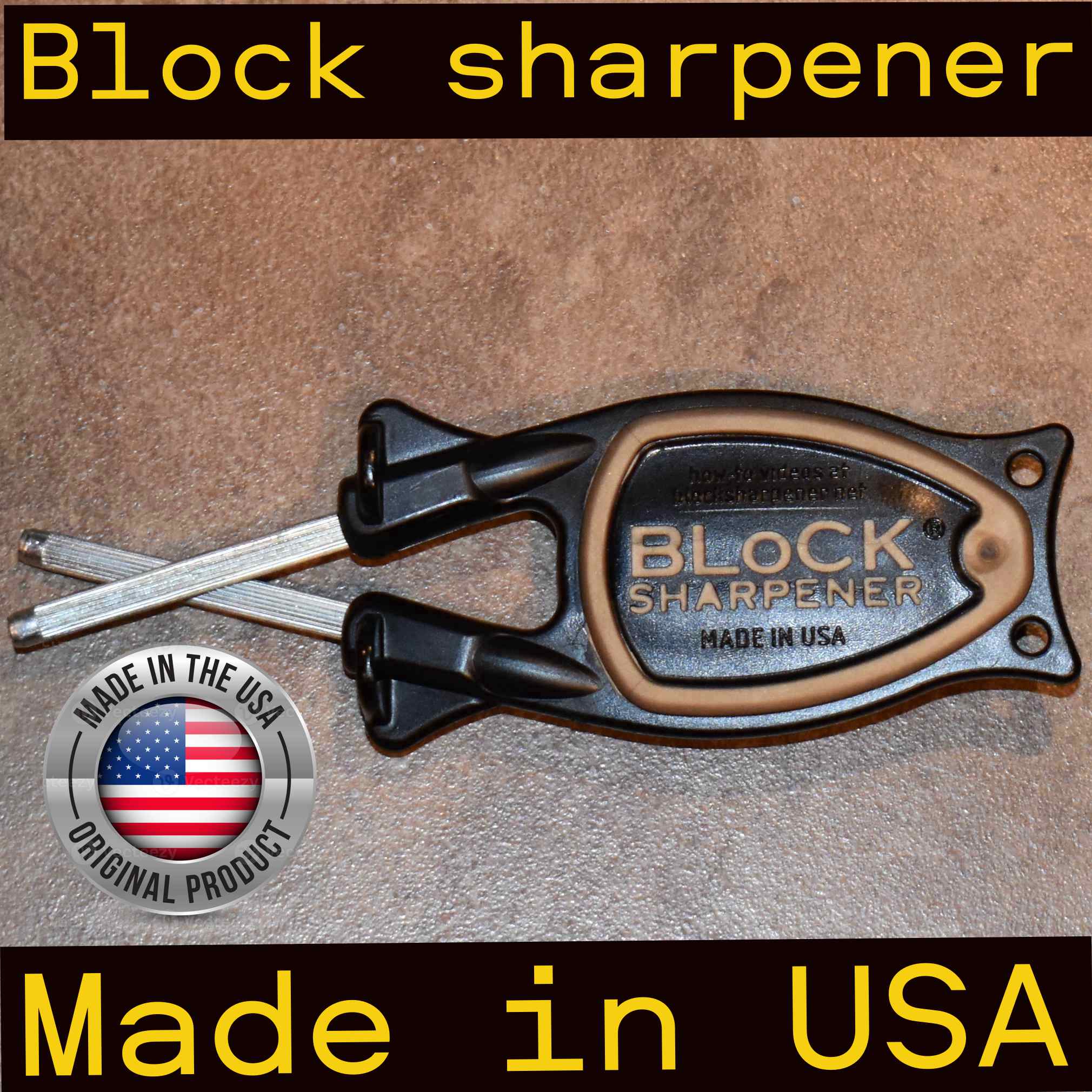 Block knife sharpener -made in USA